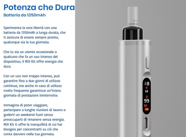roi da one sigaretta elettronica con batteria integrata 1350 mah