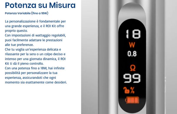 roi da one sigaretta elettronica con potenza regolabile 18w