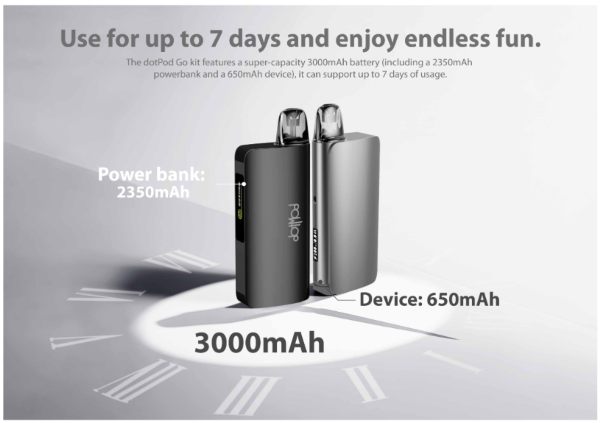 dotpod go dotmod sigaretta elettronica 650mah con powerbank 2350mah