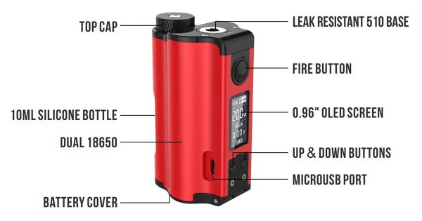 Topside Dual squonk Dovpo componenti box mod