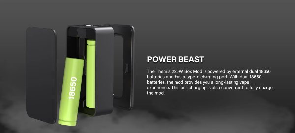dovpo themis box mod with dual 18650 battery power