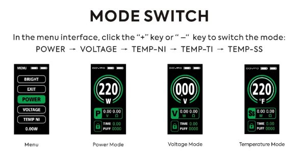mvp kit dovpo modalità di svapo power voltate TC