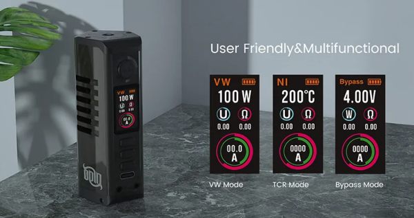 odin 100w dovpo box mod con modalità di svapo variwatt, bypass e temperatura controllata