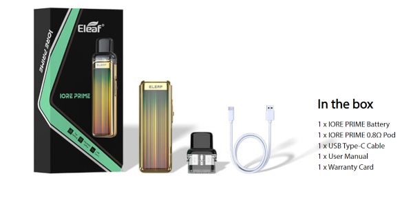 eleaf iore prime contenuto confezione