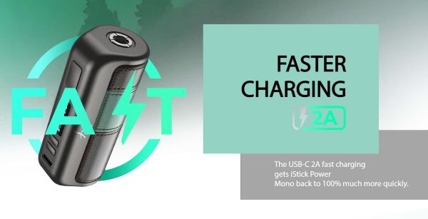 eleaf istick power mono box mod presa di ricarica usb-c 2a