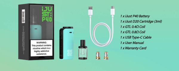 iJust P40 Eleaf Pod Mod Kit Contenuto della confezione