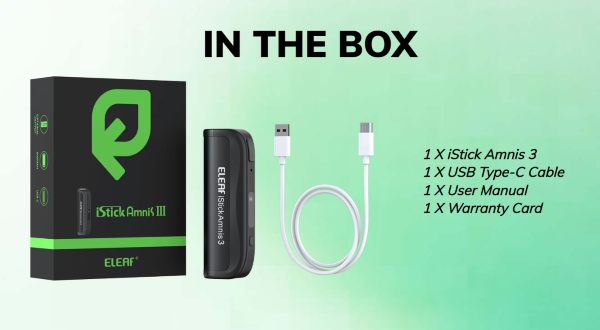 iStick Amnis 3 Eleaf Box Mod Contenuto della confezione