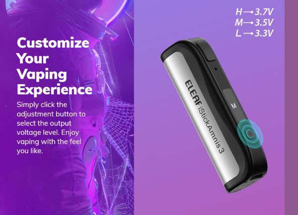 iStick Amnis 3 Eleaf Box Mod Regolazione della potenza
