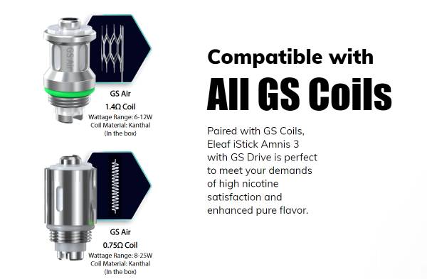 iStick Amnis 3 Eleaf Kit Complete Compatible Coils