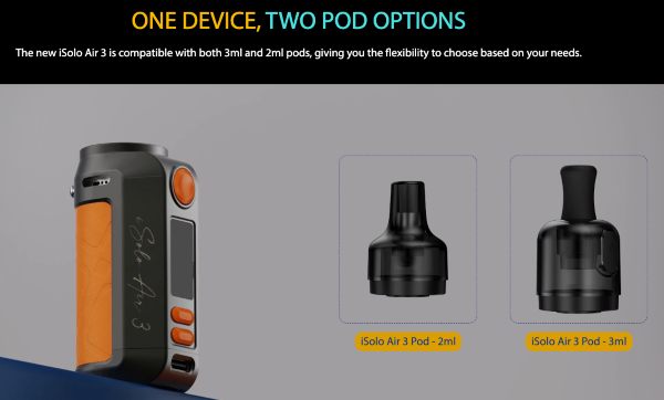 isolo air 3 eleaf sigaretta elettronica con cartuccia pod 3ml 2ml