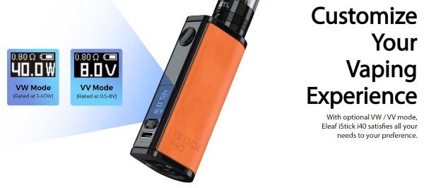 istick i40 box mod eleaf with adjustable power up to 40 watts
