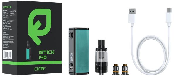 istick i40 eleaf kit package contents