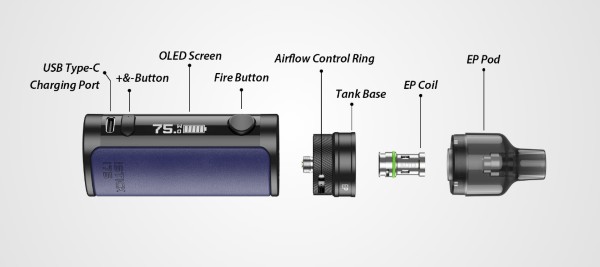 iStick i75 EP Pod Tank Eleaf Kit Completo | Svapoebasta