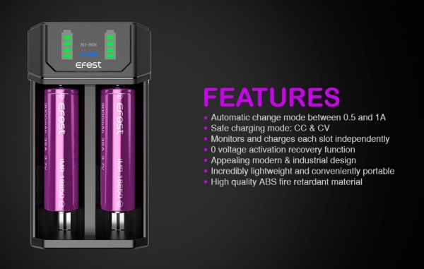 efest mega usb caricabatterie caratteristiche tecniche