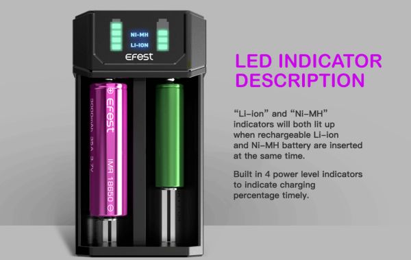 efest mega usb caricatore batterie sigaretta elettronica