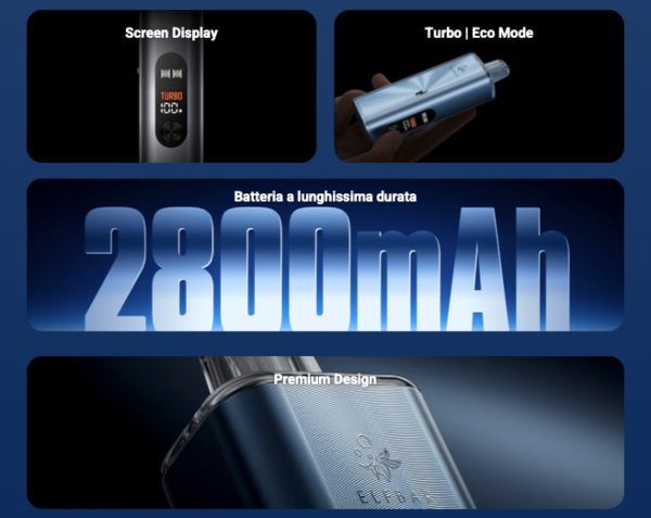 elfx mega elfbar sigaretta elettronica con batteria integrata 2800 mah