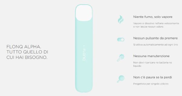 flonq alpha sigaretta usa e getta senza tasti
