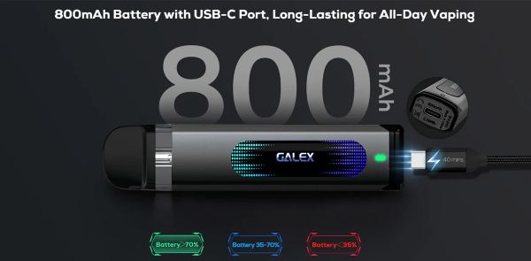 freemax galex kit pod mod with built-in 800mah battery 40-minute recharge