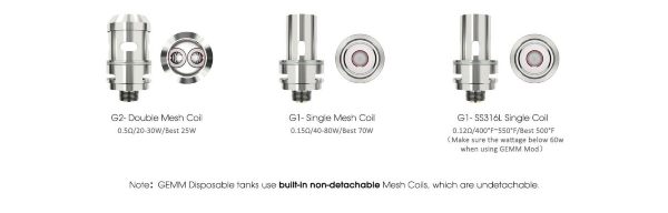 gemm freemax disposable atomizer with integrated coil 0.12 0.15 0.2 0.5 ohm