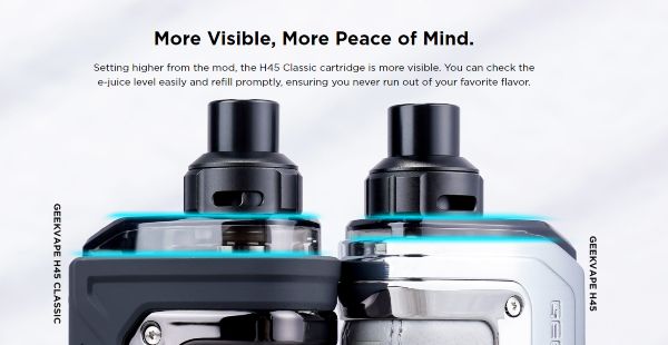H45 Classic Geekvape (Aegis Hero 3) Pod Mod Kit finestra più ampia