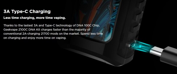 geekvape z100c DNA box mod con usb c 3 ampere