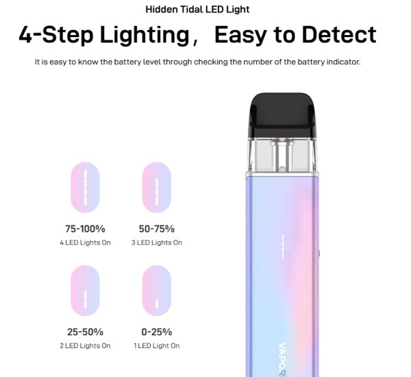 xros 5 mini vaporesso sigaretta elettronica con 4 led luminosi