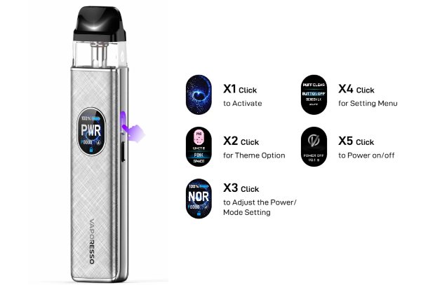 xros 5 vaporesso sigaretta elettronica con tasto multifunzione