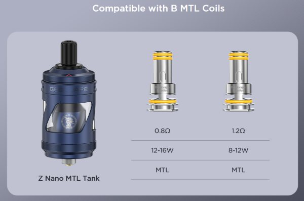 z nano mtl geekvape atomizzatore compatibile con resistenze mtl b coil