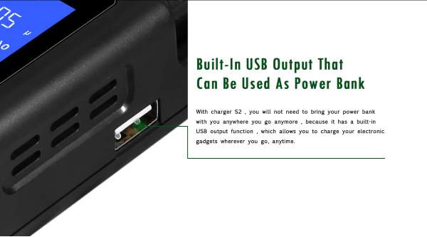 Golisi S2 LCD Battery Charger USB Power Bank