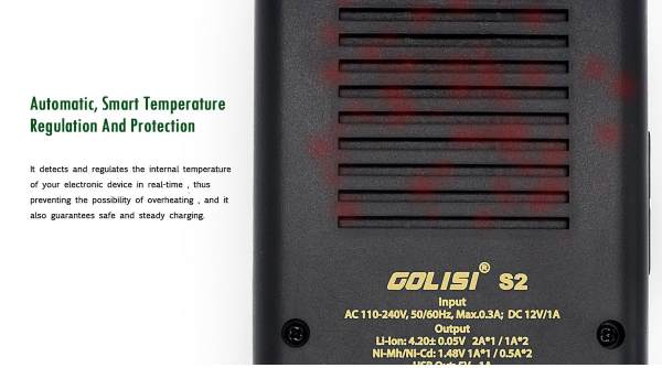 Golisi S2 LCD Caricabatterie regolazione temperatura