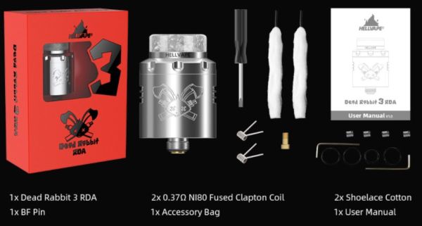 dead rabbit 3 rda Hellvape contenuto della confezione