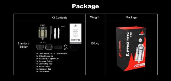 dead rabbit 3 rta 2024 edition atomizzatore hellvape contenuto della confezione