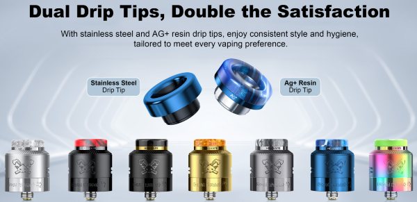 dead rabbit 4 rda hellvape atomizzatore con doppio drip tip 810