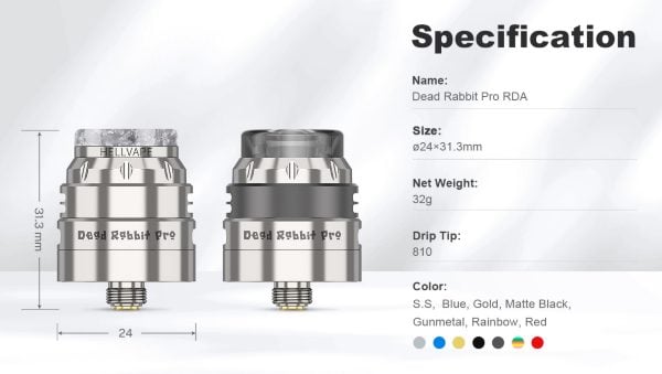 dead rabbit pro rda hellvape caratteristiche tecniche atomizzatore