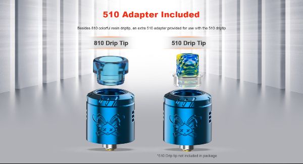 dead rabbit solo rda atomizer hellvape compatible with 810 and 510 drip tips