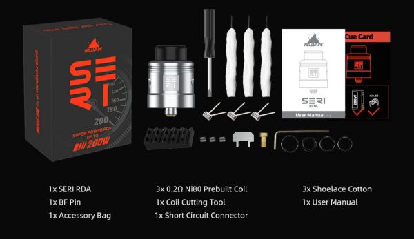 seri RDA atomizer package contents