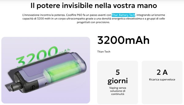coolfire p60 innokin sigaretta elettronica con batteria integrata 3200 mah