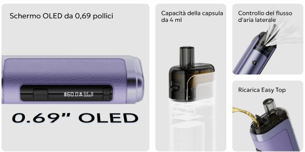 coolfire p60 innokin sigaretta elettronica con pod 4ml refill dall'alto