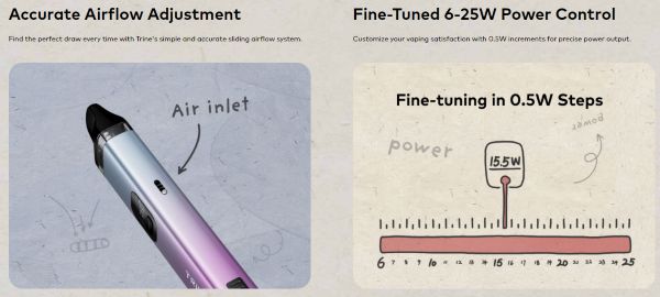 innokin trine sigaretta elettronica con aria e potenza regolabili