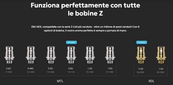 zenith nex innokin atomizzatore compatibile con resistenze z coil
