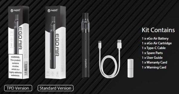 contenuto della confezione joyetech ego air pod mod