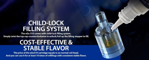 ego 510 kit sigaretta elettronica con refill dall'alto
