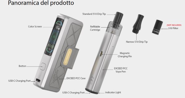 exceed pcc joyetech starter kit componenti sigaretta elettronica