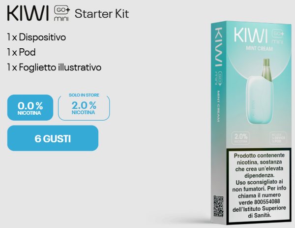 kiwi go+ plus mini starter kit contenuto della confezione