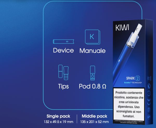 kiwi spark 2 kit contenuto della confezione