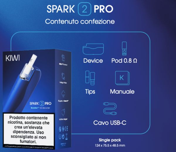 kiwi spark 2 pro kit contenuto della confezione