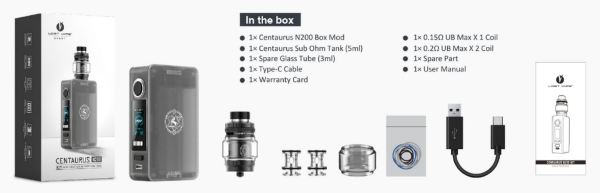 CENTAURUS N200 kit lost vape contenuto della confezione