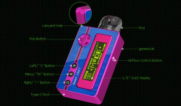 Ursa Pocket Lost Vape Pod Mod Kit Features