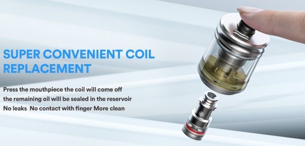 atomizzatore vaptio procare sistema sostituzione coil ad espulsione inferiore