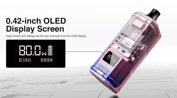 centaurus g80 aio lost vape sigaretta elettronica con display oled 0.42 pollici